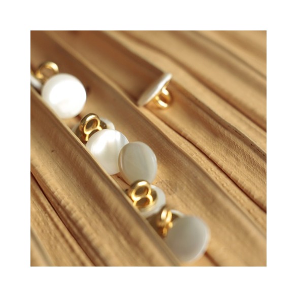 bouton janis rond blanc