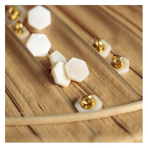bouton janis blanc hexagonal bouton janis blanc hexagonal