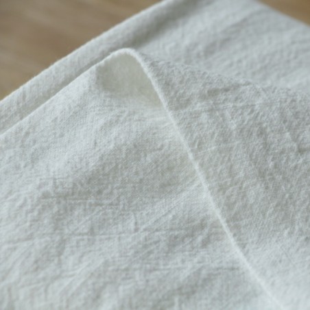 tissu lin lavé blanc