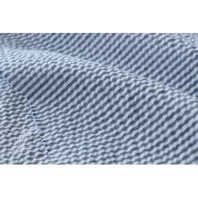 seersucker rayures marine et blanc