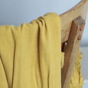 tissu lin et viscose jaune moutarde