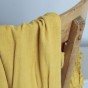 tissu lin et viscose jaune moutarde