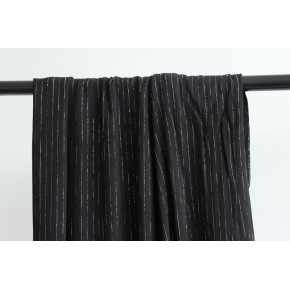 crepon de viscose rayures lurex noir