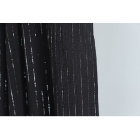 tissu crepon rayures noir et argent
