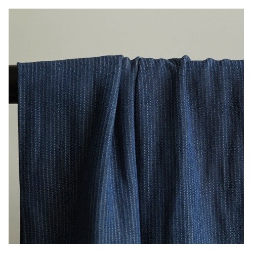 chambray viscose bleu brut