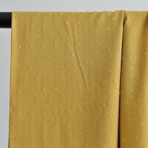 tissu viscose plumetis jaune moutarde