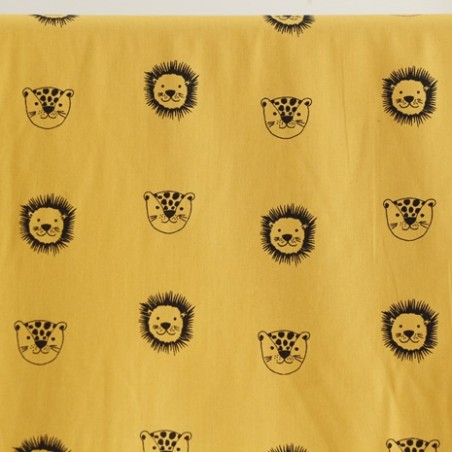 Tulle En Coton Bio Coton Bio Happy Friends Jaune Moutarde Tulle En Coton Bio Coton Bio Happy Friends Jaune Moutarde