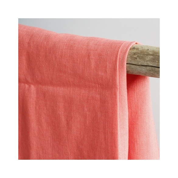 tissu lin corail