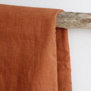tissu pur lin caramel