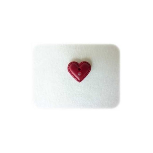 Coeur façon cuir bordeaux Coeur façon cuir bordeaux