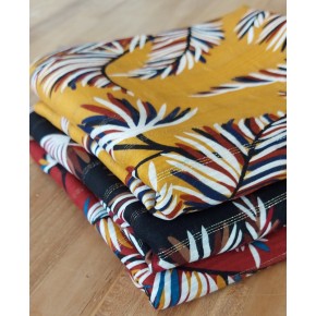 palmiers fond noir rayures lurex dorées