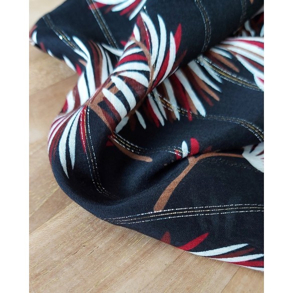 viscose noire rayures lurex palmiers