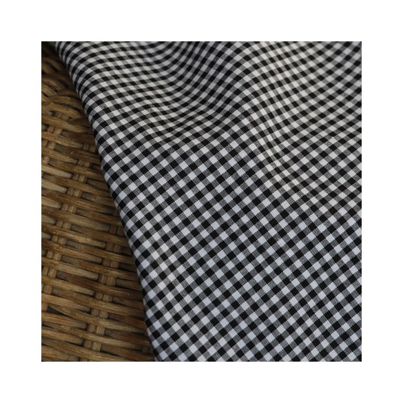 coton vichy noir