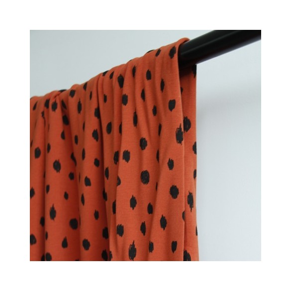 molleton bio painted dots rouille