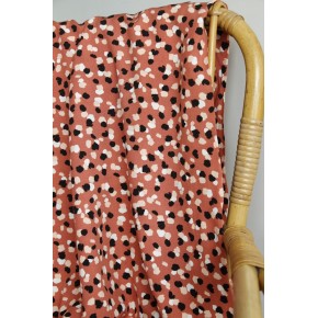 tissu viscose pois bertille terracotta