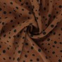 tissu tencel imprimé caramel à pois noirs