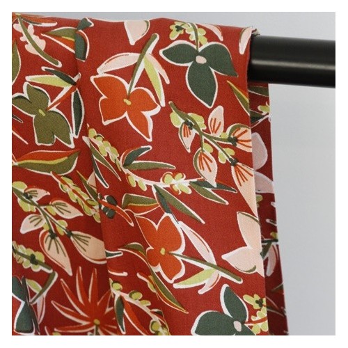 viscose challis - brique