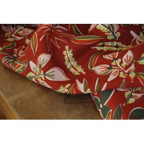 tissu imprimé fleurs - brique