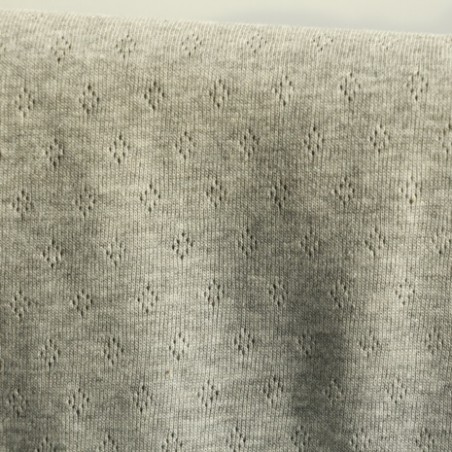 tissu maille ajourée - gris