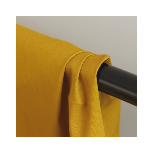 gabardine de coton jaune moutarde