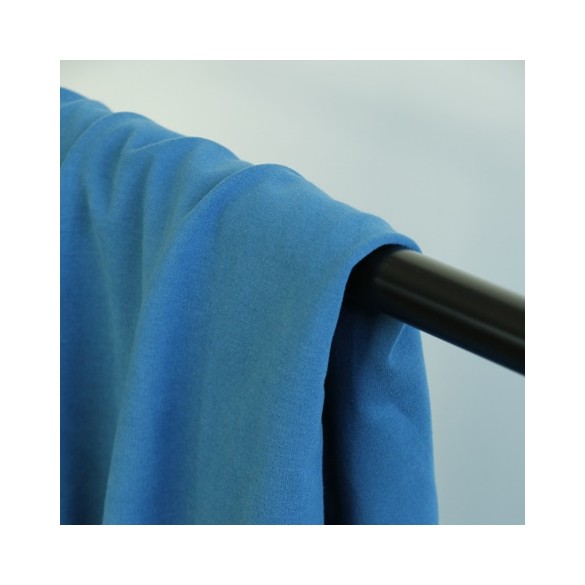 tissu molleton bio bleu azur