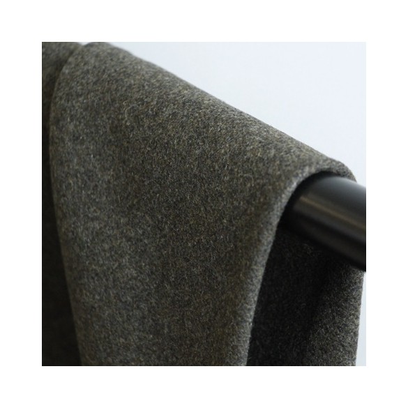 drap de laine kaki chiné