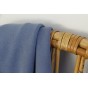 tissu sweat fin en coton bio - bleu