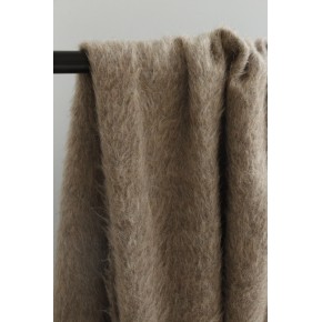 tissu lainage poils longs beige