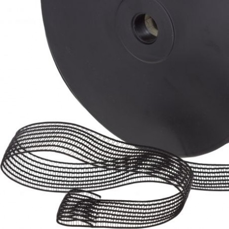 elastique fronceur noir 25 mm