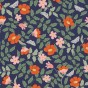 Strawberry fields primrose navy rayon - Rifle paper co