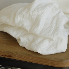 tissu coton smocké blanc