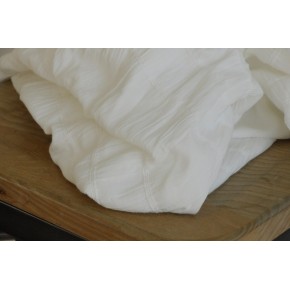 coton uni blanc smocké