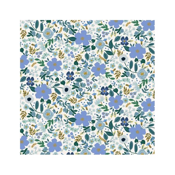 coton rifle paper co - wild rose blue metallic