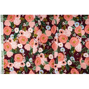 tissu fleurs lin et coton - rifle paper co