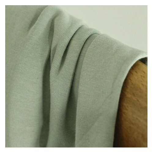 tissu jersey coton bio - vert de gris tissu jersey coton bio - vert de gris