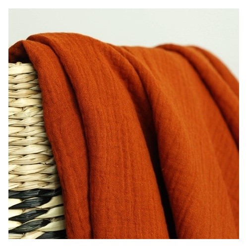 Double gaze en coton bio - rust Double gaze en coton bio - rust