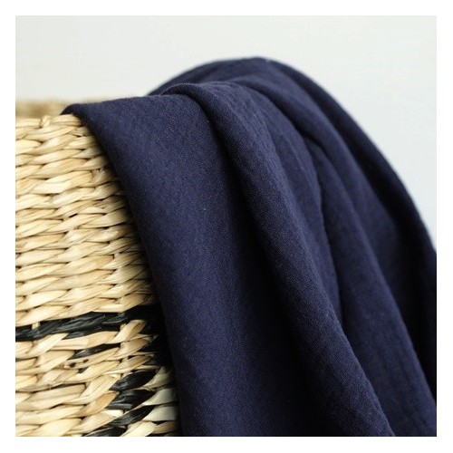 Double gaze en coton bio - marine
