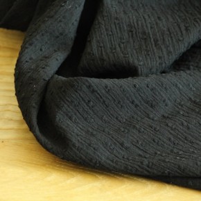 Coton crépon Plumetis noir
