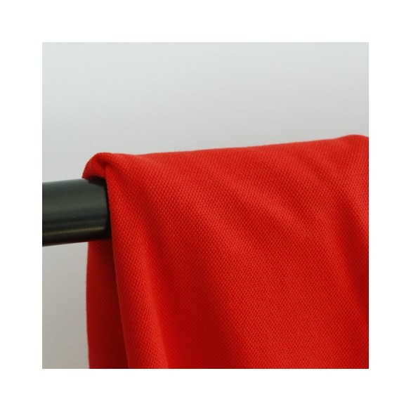 Tissu jersey polo - maille piquée rouge