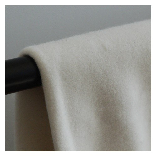 Tissu polaire en coton bio - Ecru