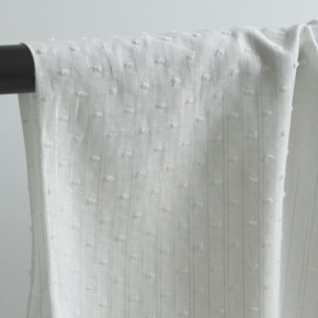 Coton Plumetis blanc et rayures lurex