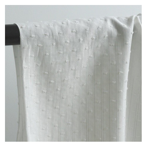 Coton Plumetis blanc et rayures lurex Coton Plumetis blanc et rayures lurex