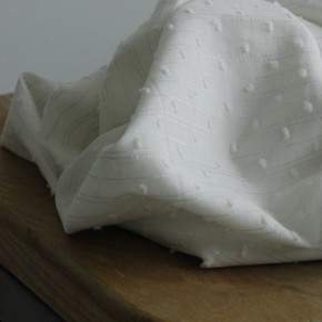 coton plumetis blanc et argent