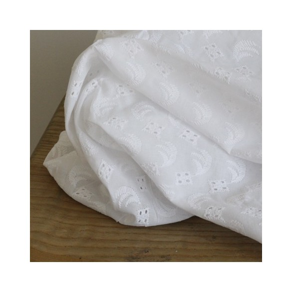 Broderie anglaise Berthe - Blanc