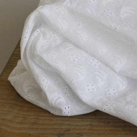 Broderie anglaise Berthe - Blanc