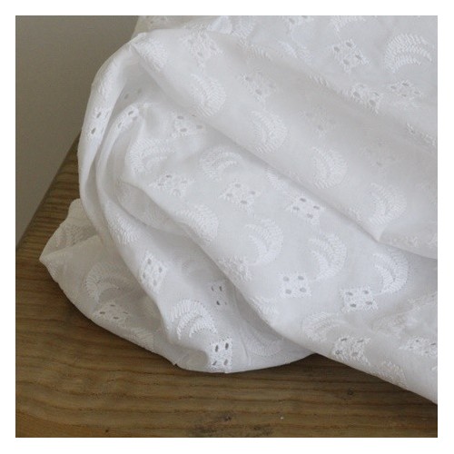 Broderie anglaise Berthe - Blanc