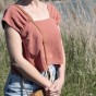 top jane en lin et viscose - terracotta