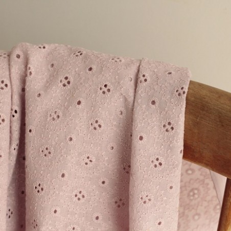 Solange col XL broderie anglaise rose