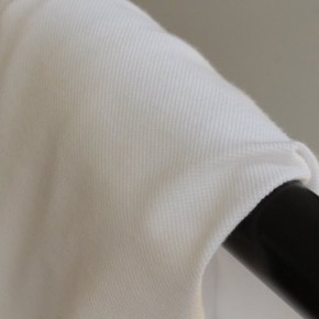 Tissu jersey polo - maille piquée blanc