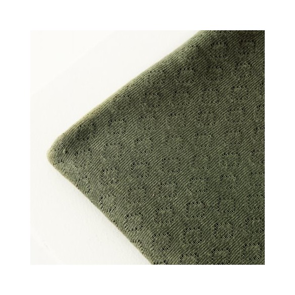 Organic gem pointelle - olive green